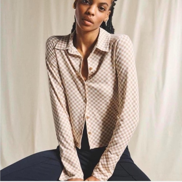 Abercrombie & Fitch Checkered Cropped Long sleeve - Picture 2 of 8